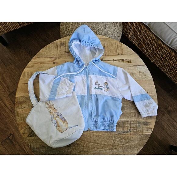 Quiltex Peter Rabbit Baby Hooded Jacket & Tote Sz 4T Beatrix Potter Vintage - Picture 1 of 11